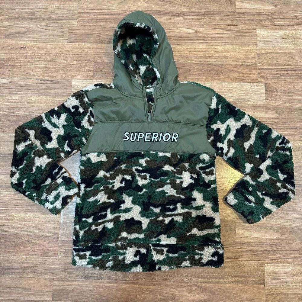Quad Seven Camouflage Hooded Fleece Pullover | Youth Size 16/18